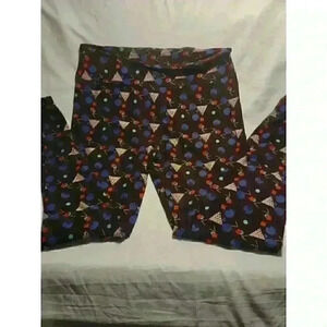 LuLaRoe Brown Biege Geometric Leggings TC NWOT Tall & Curvy